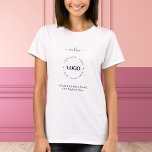 Berufliches Schwarz-weißes Logo T-Shirt<br><div class="desc">Mit diesem modernen,  beruflichen T - Shirt mit individuellem Logo,  elegantem Kalligraphienamen und Text fördern Sie Ihr Geschäft. Fügen Sie einfach Ihre Daten hinzu,  indem Sie auf "Personalisieren" klicken.</div>