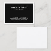 Berufliches Schwarz-weißes Modernes Einfaches Eleg Visitenkarte (Vorne/Hinten)