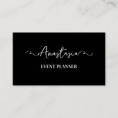 Berufliches Schwarz-weißes Skript Modernes Design Visitenkarte (Vorderseite)