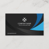 Berufliches Schwarzes Blau - Premium Visitenkarte (Vorderseite)