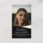 berufliches schwarzes Foto-Logo Visitenkarte (Vorderseite)