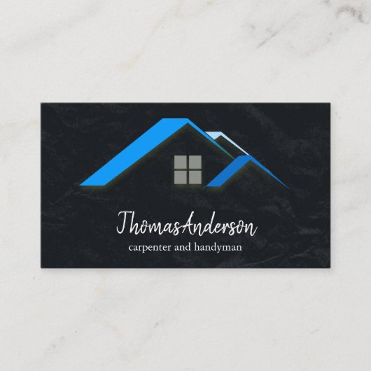 Berufliches Schwarzes Gebäude Visitenkarte (Vorderseite)