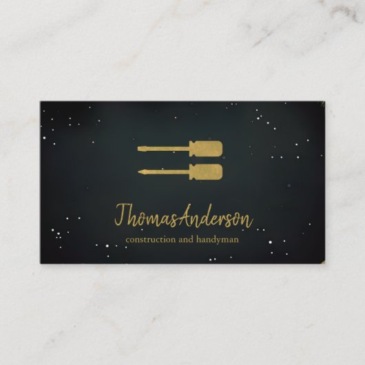 Berufliches Schwarzes Gebäude Visitenkarte (Vorderseite)