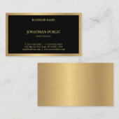 Berufliches Schwarzes Gold Modernes Elegantes Temp Visitenkarte (Vorne/Hinten)