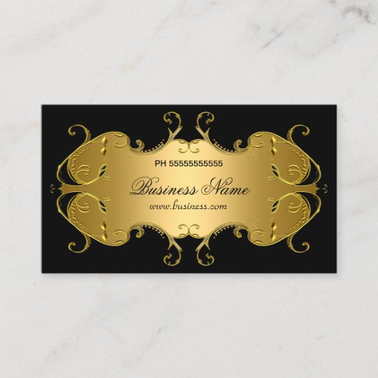 Berufliches Schwarzes Gold Visitenkarte (Vorderseite)