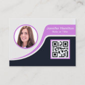 Berufliches Schwarzes Lila Hinzufügen Ihrer QR-Log Visitenkarte (Vorderseite)
