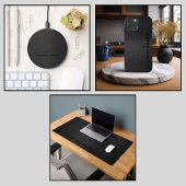 Berufliches Schwarzes Metallisches Monogramm Schreibtischunterlage