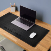 Berufliches Schwarzes Metallisches Monogramm Schreibtischunterlage