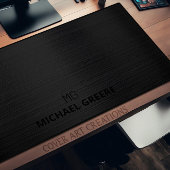 Berufliches Schwarzes Metallisches Monogramm Schreibtischunterlage