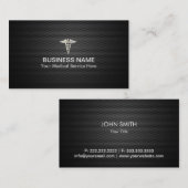 Berufliches schwarzes Metallmedizinische Visitenkarte (Vorne/Hinten)