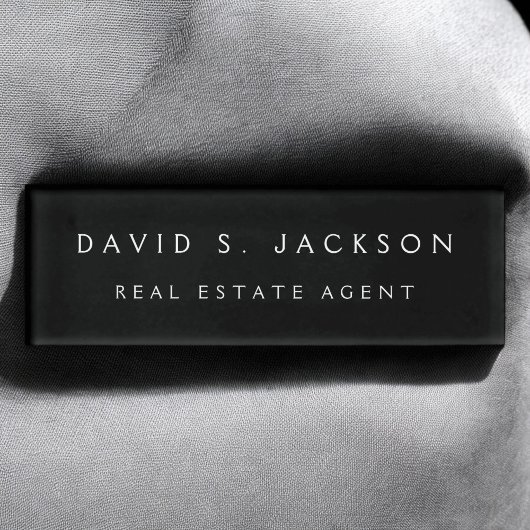 Berufliches Schwarzes Modernes Geschäft Namenschild