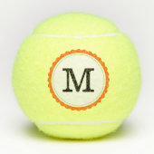 Berufliches Schwarzes Monogramm Tennisbälle (Vorderseite)