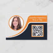 Berufliches Schwarzes Orange hinzufügen Sie Ihr Lo Visitenkarte (Vorderseite)