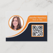 Berufliches Schwarzes Orange hinzufügen Sie Ihre Q Visitenkarte (Vorderseite)