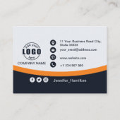 Berufliches Schwarzes Orange hinzufügen Sie Ihre Q Visitenkarte (Rückseite)