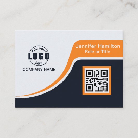 Berufliches Schwarzes Orange hinzufügen Sie Ihren Visitenkarte (Vorderseite)