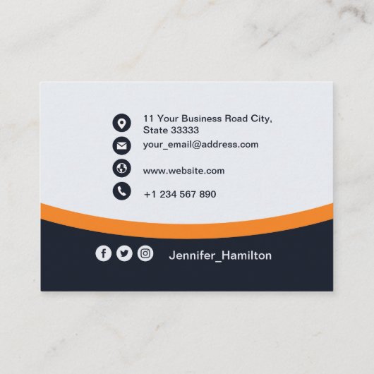 Berufliches Schwarzes Orange hinzufügen Sie Ihren Visitenkarte (Rückseite)