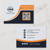 Berufliches Schwarzes Orange hinzufügen Sie Ihren Visitenkarte (Vorne/Hinten)