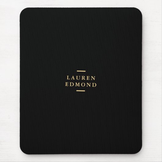 Berufliches Schwarzes Pinselstrich Mousepad (Vorne)