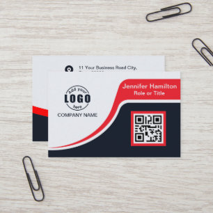 Berufliches Schwarzes Rot hinzufügen Sie Ihr Logo Visitenkarte