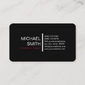 Berufliches Schwarzes Rot Visitenkarte (Rückseite)