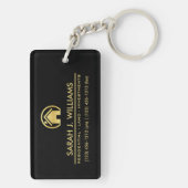 Berufliches Schwarzes und Goldwirkliches Anwesen Schlüsselanhänger (Rückseite)