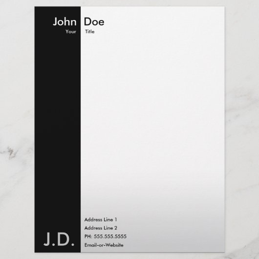 berufliches Schwarzes/Weiß Briefbogen (Vorderseite)