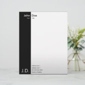 berufliches Schwarzes/Weiß Briefbogen (Stehend Vorderseite)