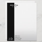 berufliches Schwarzes/Weiß Briefbogen (Vorne/Hinten)