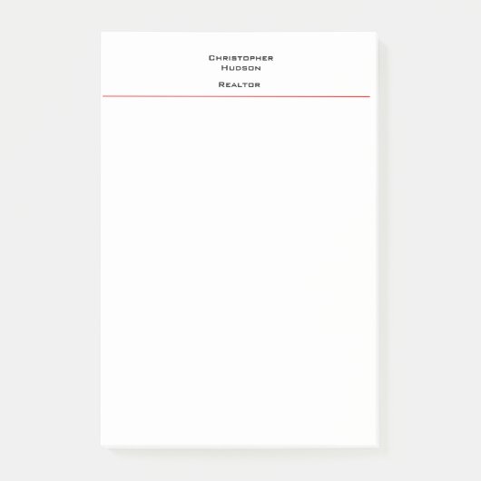 Berufliches Schwarzes Weiß Einfach Schlicht Post-it Klebezettel (Vorderseite)