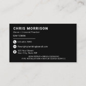 Berufliches Schwarzweiß-Klempchen Visitenkarte (Rückseite)