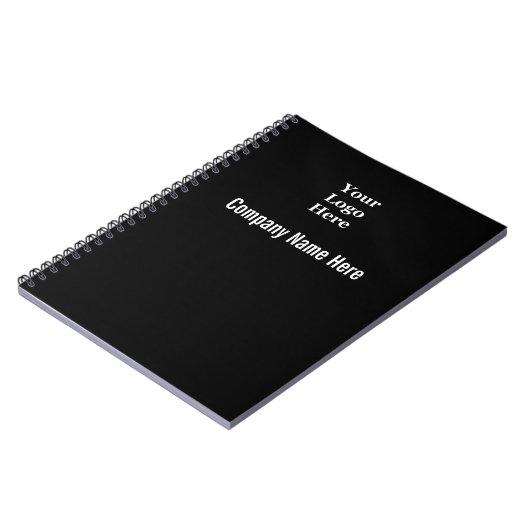 Berufliches Schwarzweiß-Logo hier Notizblock (Linke Seite)