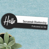 Berufliches Schwarzweiß-Skript Namensschild