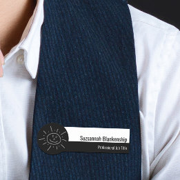 Berufliches Schwarzweiß-Skript Namensschild