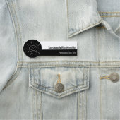 Berufliches Schwarzweiß-Skript Namensschild (Beispiel)