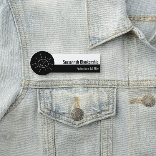 Berufliches Schwarzweiß-Skript Namensschild (Beispiel)