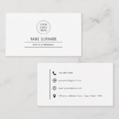 Berufliches Schwarzweiß Visitenkarte (Vorne/Hinten)