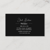 Berufliches Schweißen von Schwarz und Rot Visitenkarte (Rückseite)