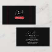 Berufliches Schweißen von Schwarz und Rot Visitenkarte (Vorne/Hinten)