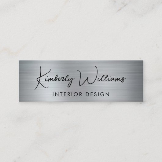 Berufliches Script QR Code Silver Mini Visitenkarte (Vorderseite)