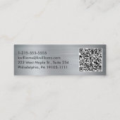 Berufliches Script QR Code Silver Mini Visitenkarte (Rückseite)