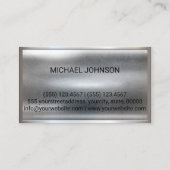 Berufliches Silber Edelstahlmetall Visitenkarte (Rückseite)