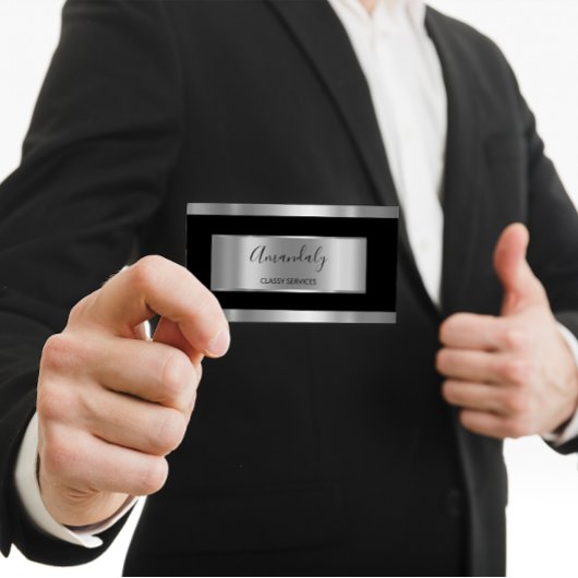 Berufliches Silber Grau Gerahmt rauchig Schwarz Visitenkarte