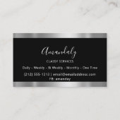 Berufliches Silber Grau Gerahmt rauchig Schwarz Visitenkarte (Rückseite)