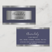 Berufliches Silber Grau Gerahmt Smoky Blau Visitenkarte (Vorne/Hinten)