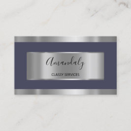 Berufliches Silber Grau Gerahmt Smoky Blau Visitenkarte