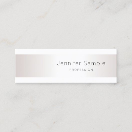 Berufliches Silber-Look Modernes schlankes Design Mini Visitenkarte (Vorderseite)