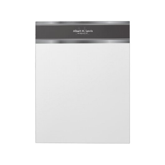 Berufliches Silbermetall-Monogramm-Notizpapier Notizblock (Rotiert)