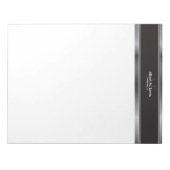 Berufliches Silbermetall-Monogramm-Notizpapier Notizblock (Vorderseite)