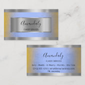 Berufliches Silver Gray Gerahmt Elegant Blue Omber Visitenkarte (Vorne/Hinten)